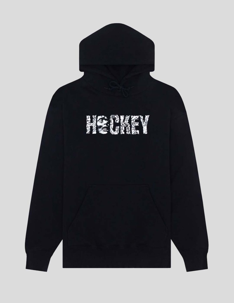 Felpa HOCKEY cappuccio in pietra nero